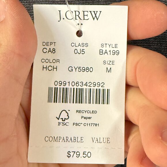 NWT J. Crew Women's Pintuck Pull-On Sweatpants - Grey, Size M - Picture 5 of 5